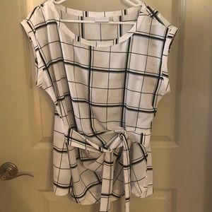 New York and Company Black and White Blouse